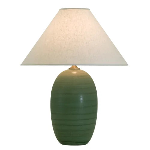 House of Troy Scatchard Stoneware 28.5" Green Matte Table Lamp