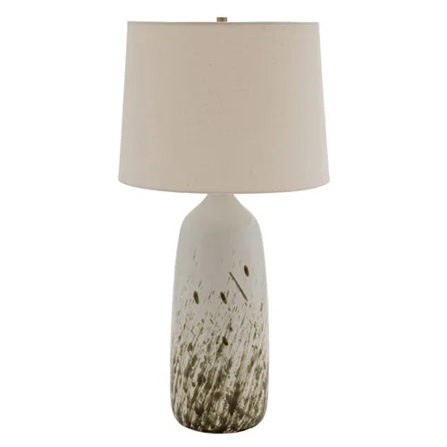 House of Troy Scatchard Stoneware 31" Decorated White Table Lamp