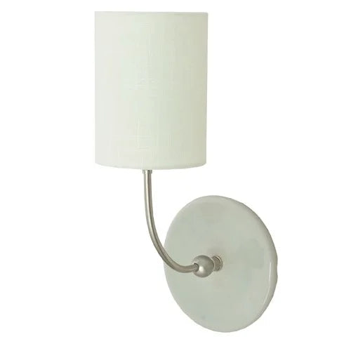 House of Troy Scatchard Stoneware Gray Gloss and Satin Nickel Wall Lamp