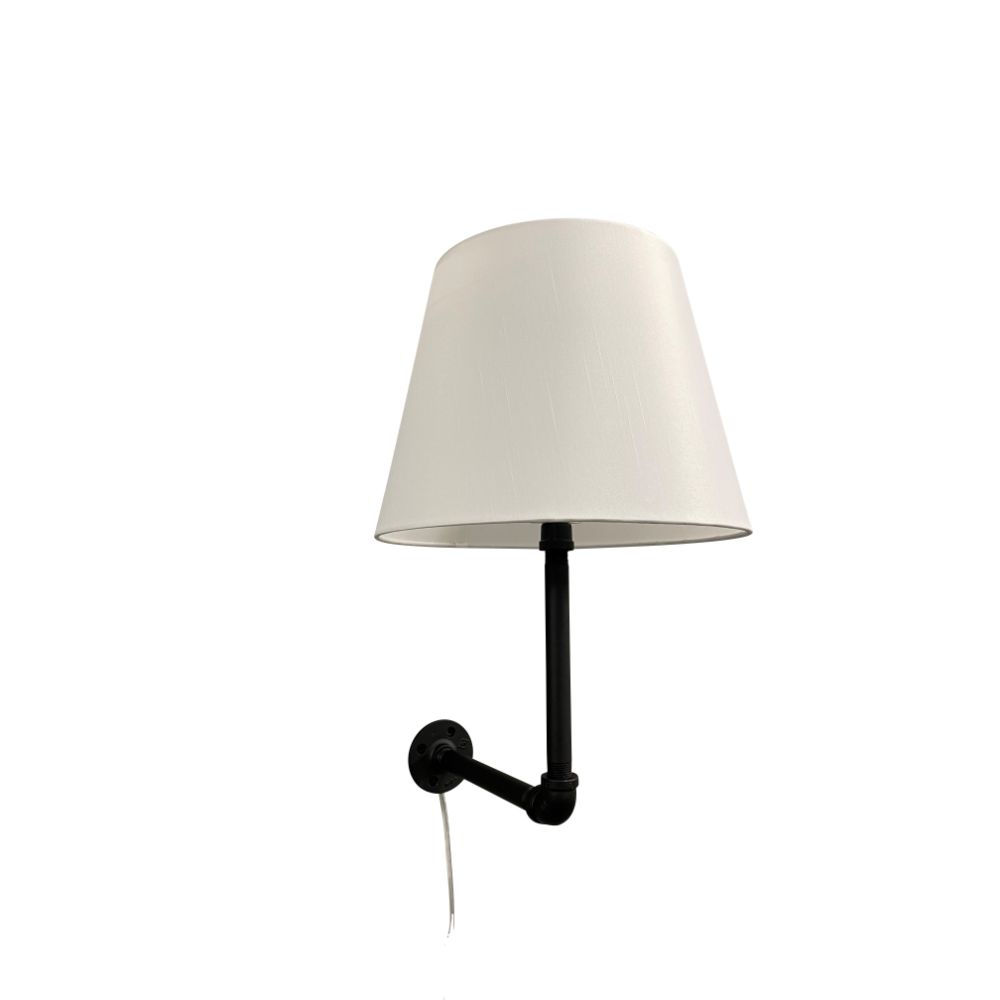 House of Troy Studio 16" Black Wall Lamp with Fabric Shade