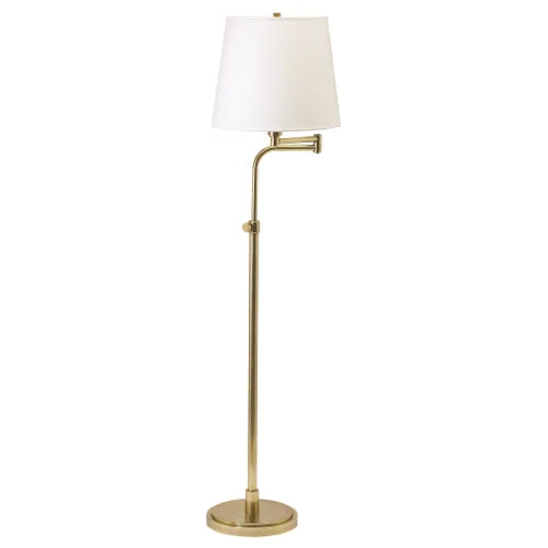 House of Troy Townhouse Adjustable Swing Arm Raw Brass Floor Lamp