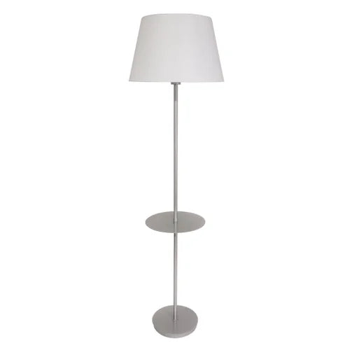 House of Troy Vernon 3-Bulb with Table Platinum Gray Floor Lamp