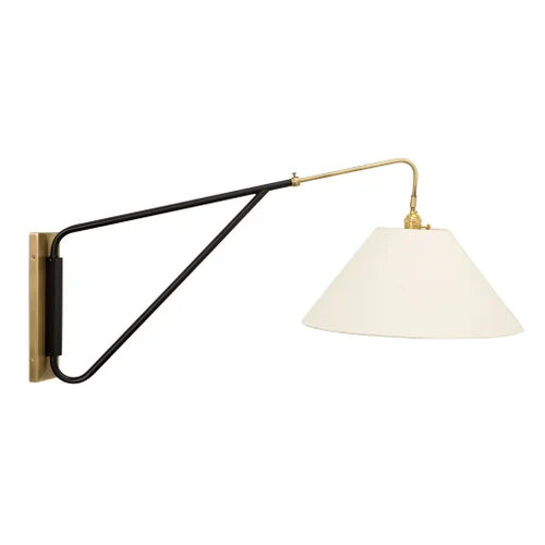 House of Troy Wall Swing Arm Antique Brass with Black Accents Wall Lamp WS731-ABBLK