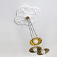 Intueri Light Bullarum 10" x 10" x (12" / 18") Brass or Copper Chandelier With Hand-Blowen Glass