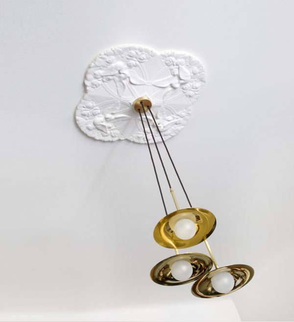 Intueri Light Bullarum 10" x 10" x (12" / 18") Brass or Copper Chandelier With Hand-Blowen Glass