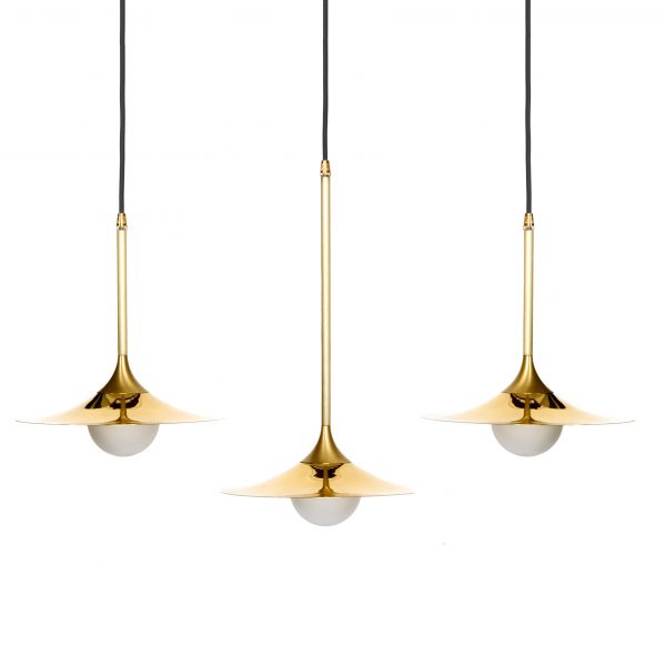 Intueri Light Bullarum 10" x 10" x (12" / 18") Brass or Copper Chandelier With Hand-Blowen Glass