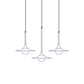 Intueri Light Bullarum 10" x 10" x (12" / 18") Brass or Copper Chandelier With Hand-Blowen Glass