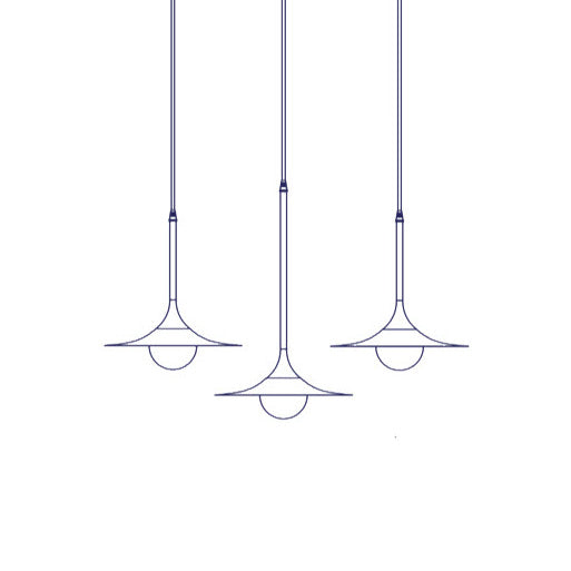 Intueri Light Bullarum 10" x 10" x (12" / 18") Brass or Copper Chandelier With Hand-Blowen Glass