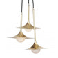 Intueri Light Bullarum 10" x 10" x (12" / 18") Brass or Copper Chandelier With Hand-Blowen Glass