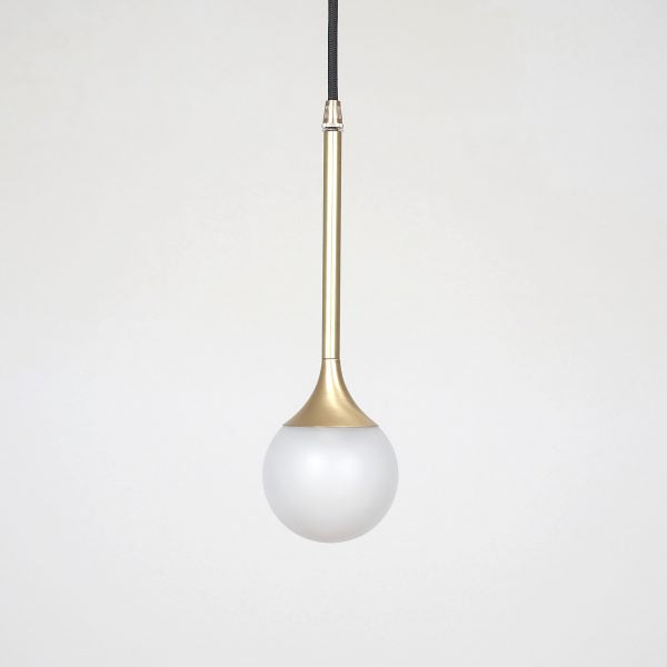 Intueri Light Bullarum 12" x 4" x (max 79") Brass or Copper Chandelier With Hand-Blowen Glass