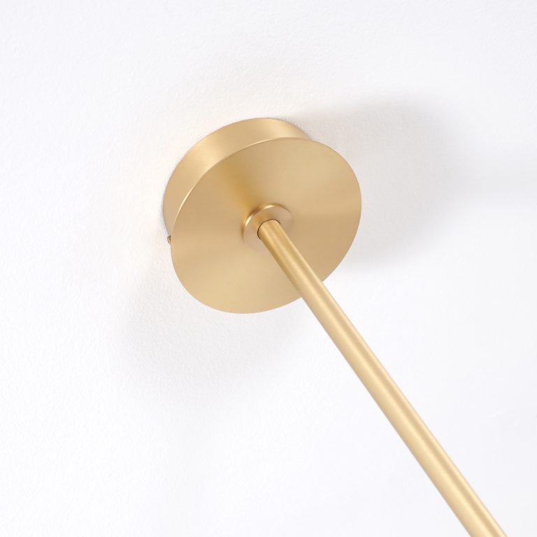 Intueri Light Bullarum 45" X 4" Brass or Copper Chandelier With Hand-Blowen Glass