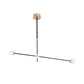 Intueri Light Bullarum 45" X 4" Brass or Copper Chandelier With Hand-Blowen Glass