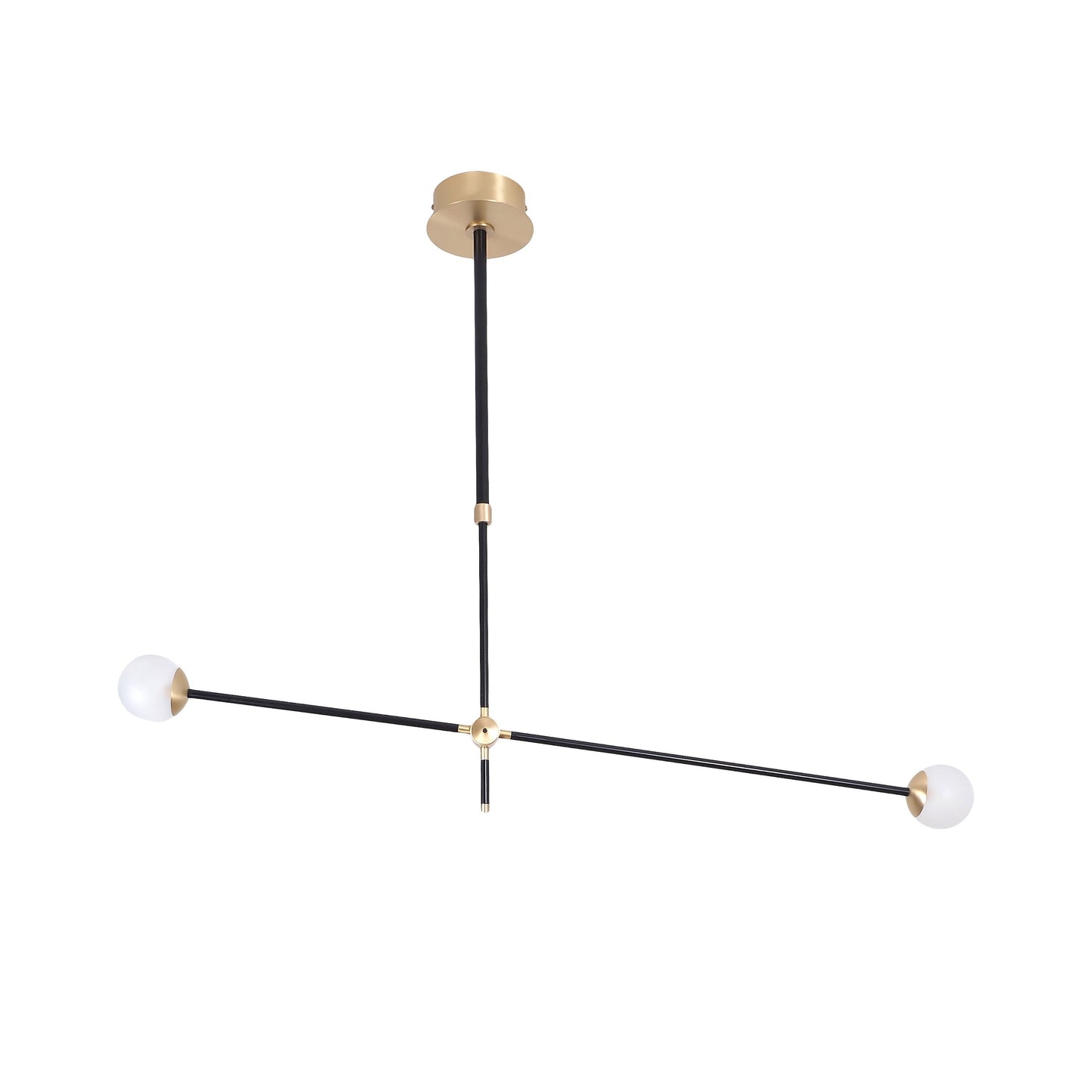 Intueri Light Bullarum 45" X 4" Brass or Copper Chandelier With Hand-Blowen Glass