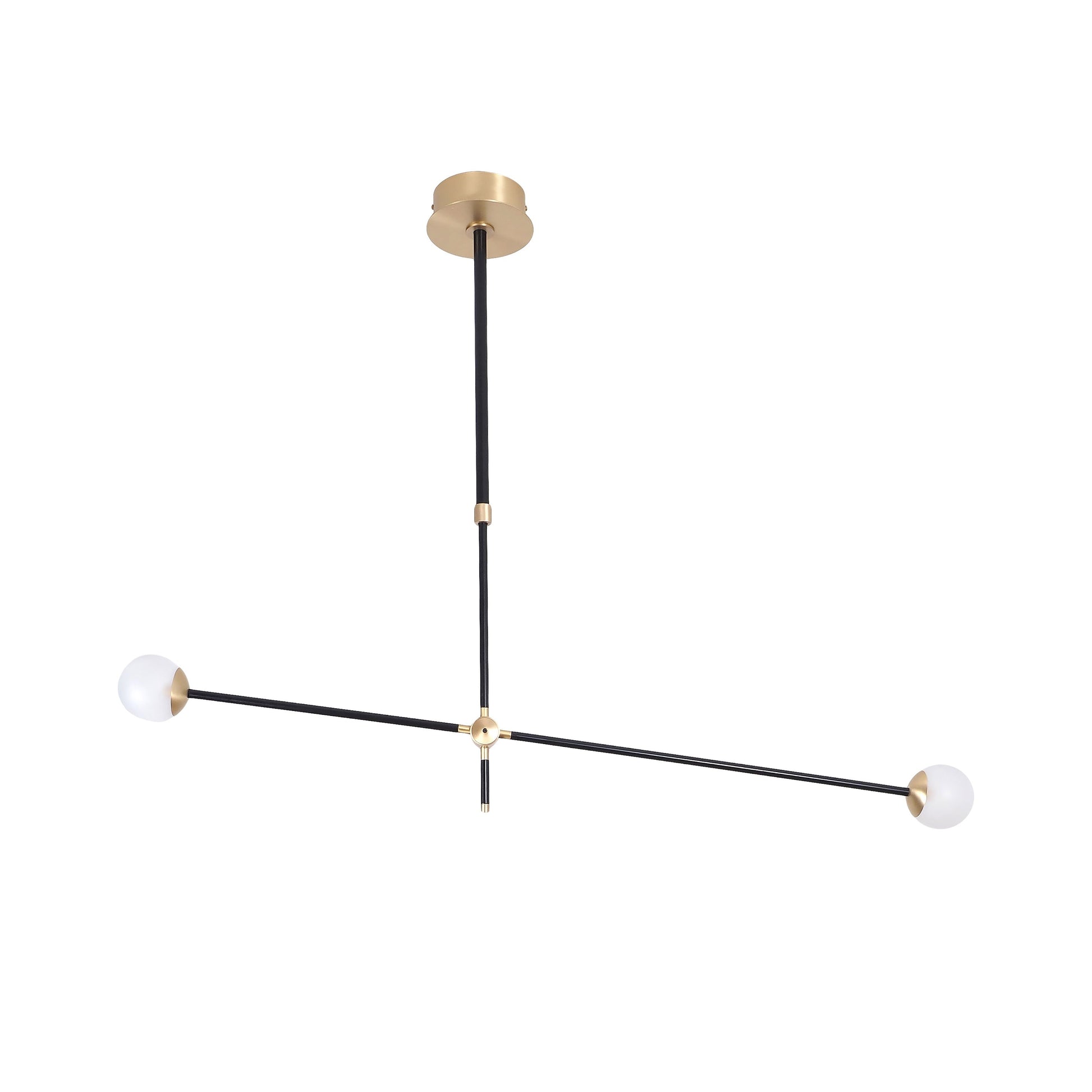 Intueri Light Bullarum 45" X 4" Brass or Copper Chandelier With Hand-Blowen Glass