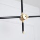 Intueri Light Bullarum 46" x 4" x (32" - 41") Brass or Copper Chandelier With Hand-Blowen Glass