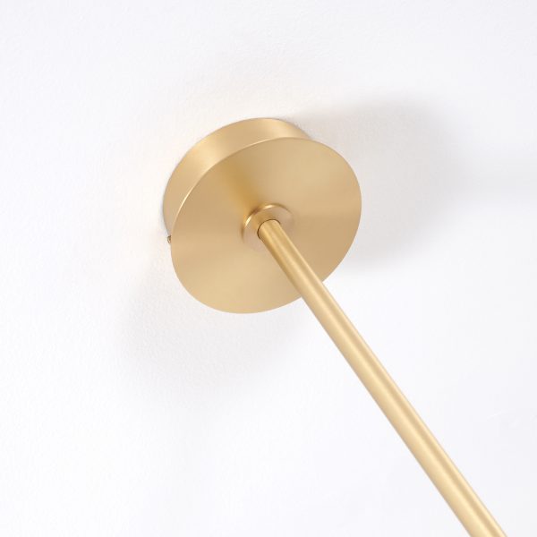 Intueri Light Bullarum 46" x 4" x (32" - 41") Brass or Copper Chandelier With Hand-Blowen Glass