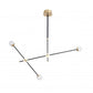 Intueri Light Bullarum 46" x 4" x (32" - 41") Brass or Copper Chandelier With Hand-Blowen Glass