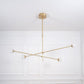 Intueri Light Bullarum 49" x 4" x (23" - 32") Brass or Copper Chandelier With Hand-Blowen Glass