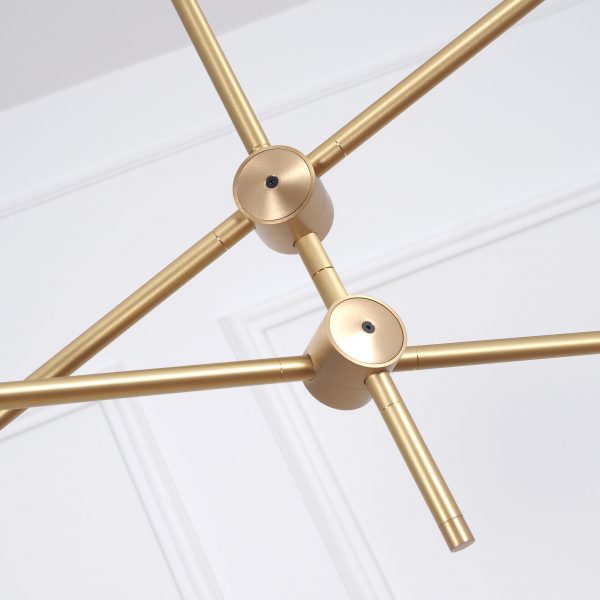 Intueri Light Bullarum 49" x 4" x (23" - 32") Brass or Copper Chandelier With Hand-Blowen Glass