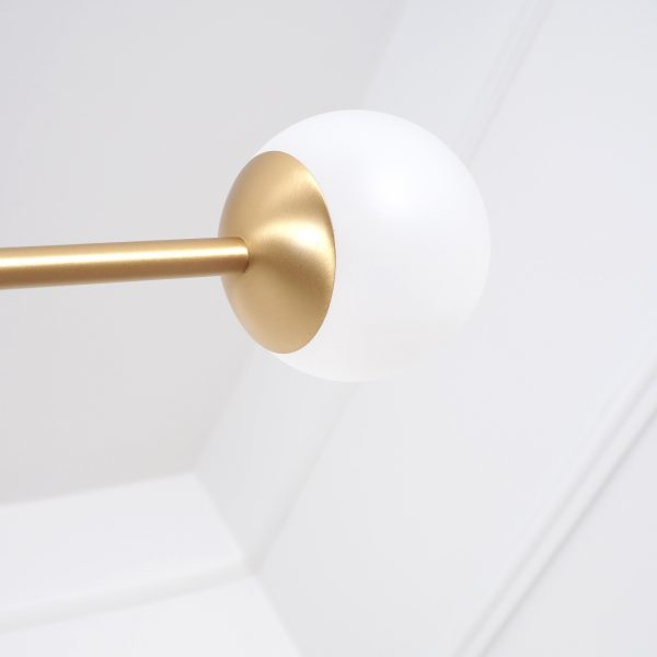 Intueri Light Bullarum 49" x 4" x (23" - 32") Brass or Copper Chandelier With Hand-Blowen Glass