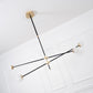 Intueri Light Bullarum 49" x 4" x (23" - 32") Brass or Copper Chandelier With Hand-Blowen Glass