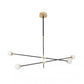 Intueri Light Bullarum 49" x 4" x (23" - 32") Brass or Copper Chandelier With Hand-Blowen Glass