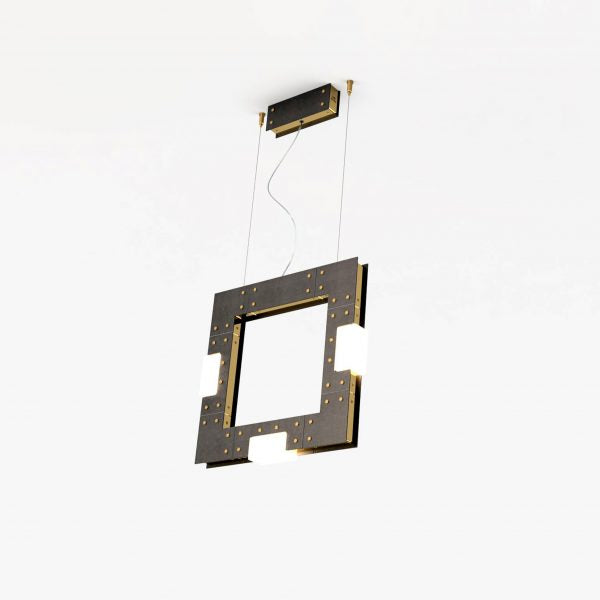 Intueri Light Cubi Series 03.360 30" x 2" x 2" Brass or Steel body , Cast glass
