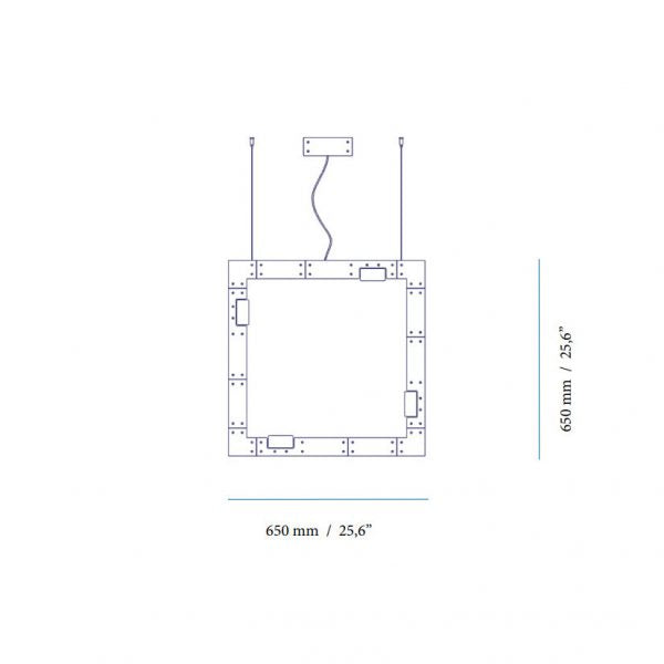 Intueri Light Cubi Series 04.650 26" x 2" x 26" Brass or Steel body , Cast glass
