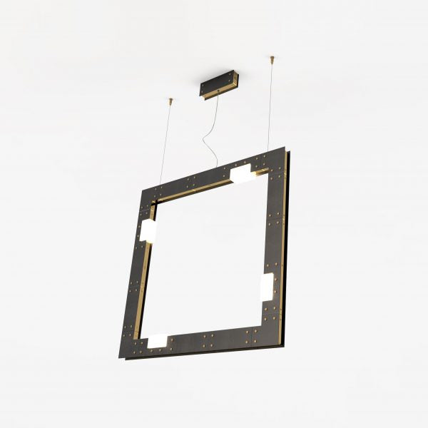 Intueri Light Cubi Series 04.650 26" x 2" x 26" Brass or Steel body , Cast glass