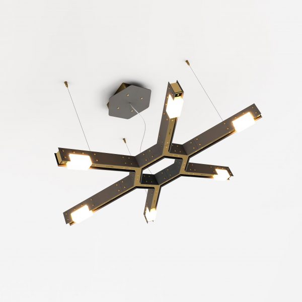 Intueri Light Cubi Series 06.860 34" x 3" x 39" Brass or Steel body , Cast glass