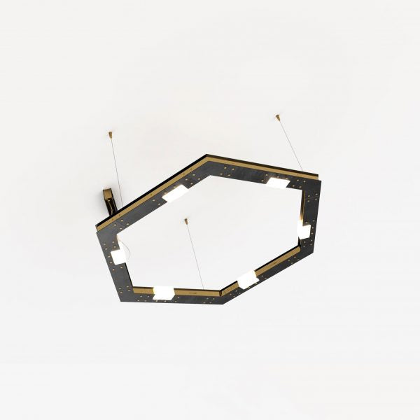 Intueri Light Cubi Series 06.940 37" x 2" x 32" Brass or Steel body , Cast glass