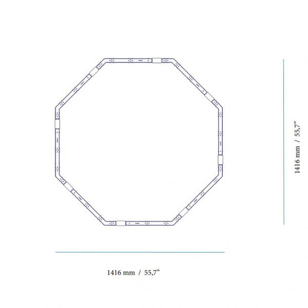 Intueri Light Cubi Series 08.1416 56" x 3" x 56" Brass or Steel body , Cast glass