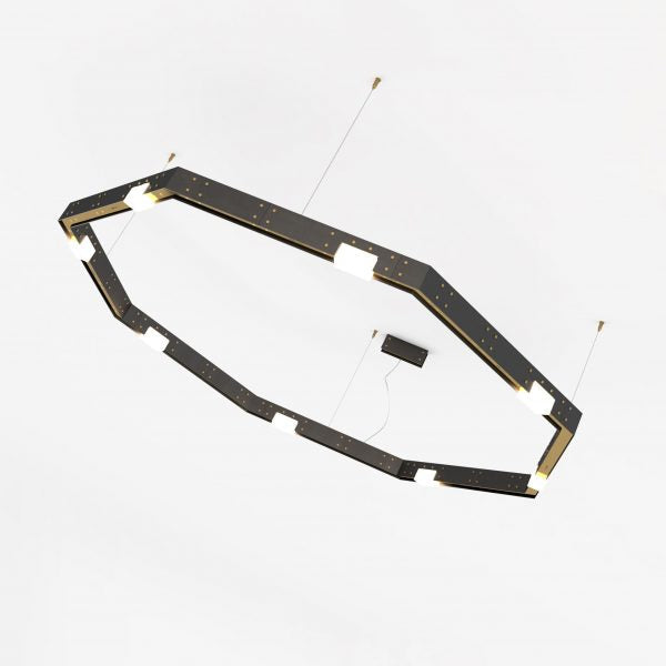 Intueri Light Cubi Series 08.1416 56" x 3" x 56" Brass or Steel body , Cast glass