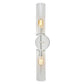 JVI Designs Alford Polished Nickel 2-Light Wall Sconce With Cylinder-Shaped Clear Glass Shade
