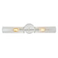 JVI Designs Alford Polished Nickel 2-Light Wall Sconce With Cylinder-Shaped Clear Glass Shade