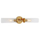 JVI Designs Alford Satin Brass 2-Light Wall Sconce With Cylinder-Shaped Clear Glass Shade