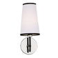 JVI Designs Bellevue Polished Nickel & Black 1-Light Wall Sconce With Cone-Shaped Fabric Shade