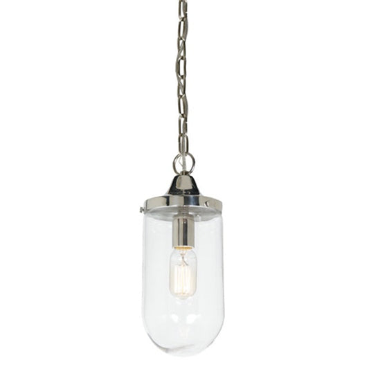 JVI Designs Boston Polished Nickel 14" Hanging Pendant Lighting With Clear Glass Shade
