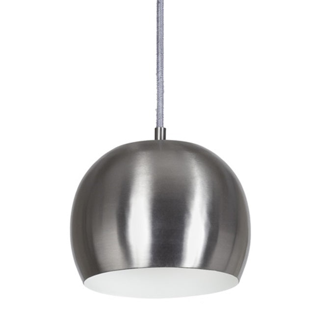 JVI Designs Bristol Satin Nickel Small Hanging Pendant Lighting With Round Shade