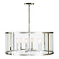 JVI Designs Bryant Polished Nickel 6-Light Round Hanging Pendant Lighting With Glass Panel