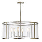 JVI Designs Bryant Polished Nickel 6-Light Round Hanging Pendant Lighting With Glass Panel