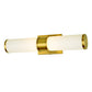 JVI Designs Fairview Satin Brass 2-Light Wall Sconce With Cylinder-Shaped White Glass Shade