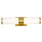 JVI Designs Fairview Satin Brass 2-Light Wall Sconce With Cylinder-Shaped White Glass Shade