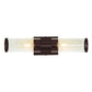 JVI Designs Gramercy Oil Rubbed Bronze 2-Light Art Deco Wall Sconce With Cylinder-Shaped Glass Shade