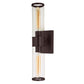 JVI Designs Gramercy Oil Rubbed Bronze 2-Light Art Deco Wall Sconce With Cylinder-Shaped Glass Shade
