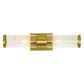 JVI Designs Gramercy Satin Brass 2-Light Art Deco Wall Sconce With Cylinder-Shaped Glass Shade