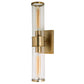 JVI Designs Gramercy Satin Brass 2-Light Art Deco Wall Sconce With Cylinder-Shaped Glass Shade