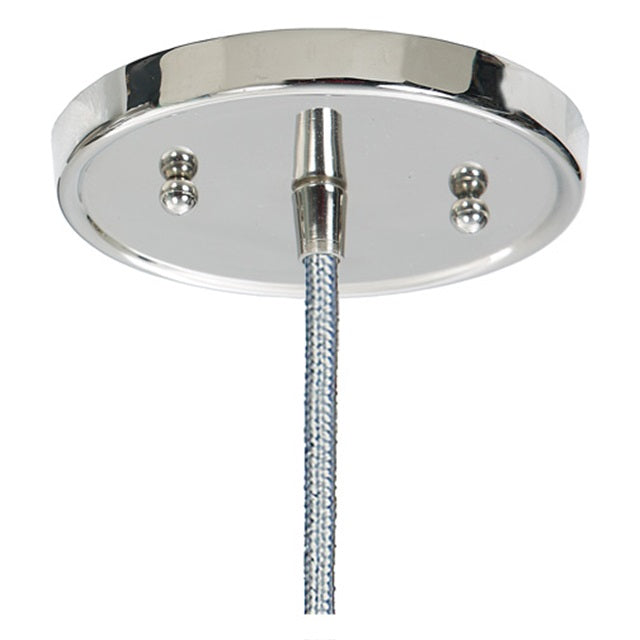 JVI Designs Grand Central Polished Nickel 1-Light Hanging Pendant Lighting With Cone-Shaped Clear Glass Shade