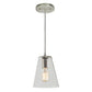 JVI Designs Grand Central Polished Nickel 1-Light Hanging Pendant Lighting With Cone-Shaped Clear Glass Shade