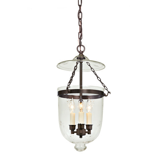 JVI Designs Hundi Oil Rubbed Bronze Medium Hanging Lantern With Star Bell Jar Glass